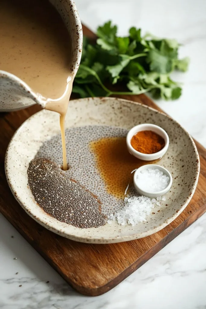 Delicious vanilla spiced chia pudding served in a bowl with toppings