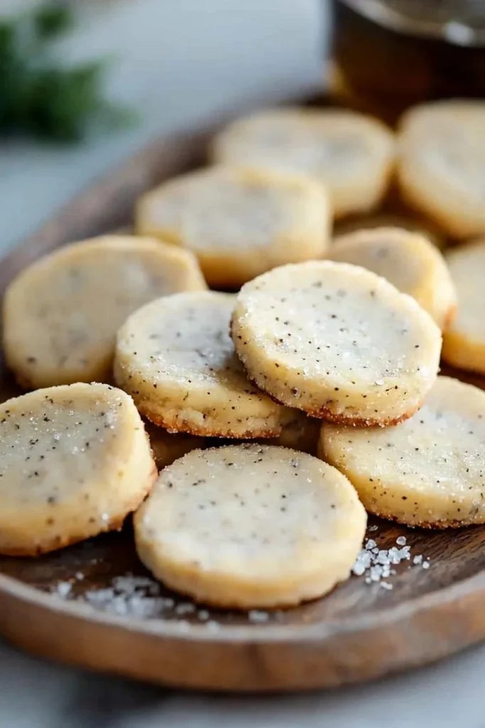 Delicious Earl Grey Shortbread Cookies decorated on a plate