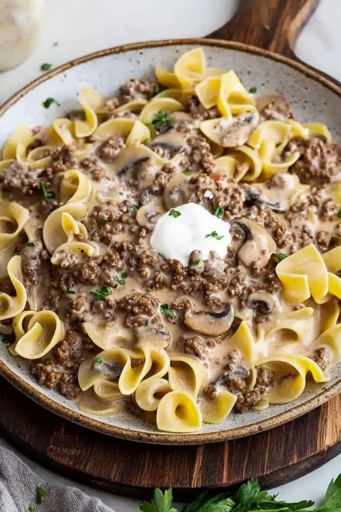 Delicious easy ground beef stroganoff recipe without cream soup