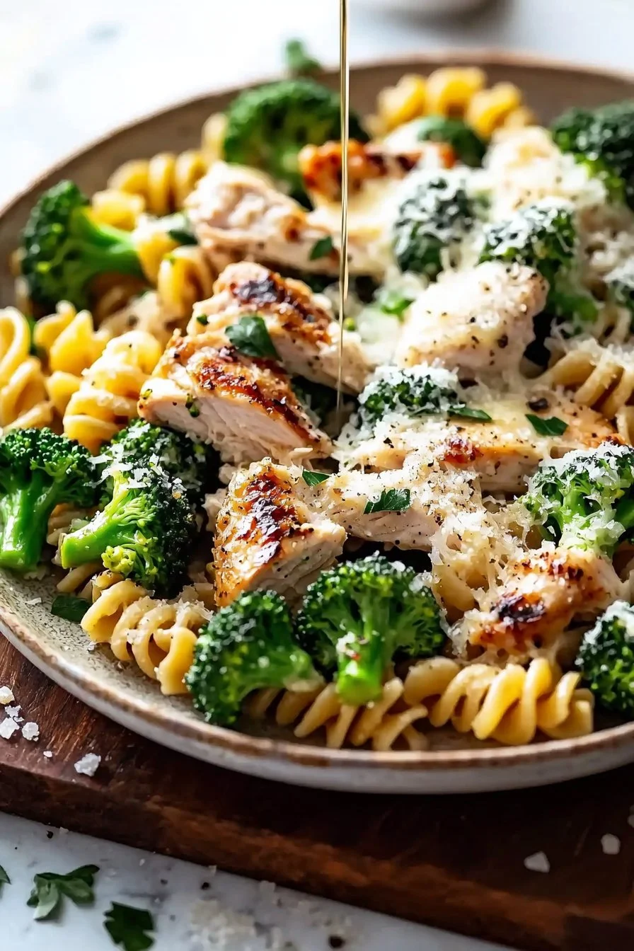 High Protein Rotisserie Chicken Broccoli Pasta