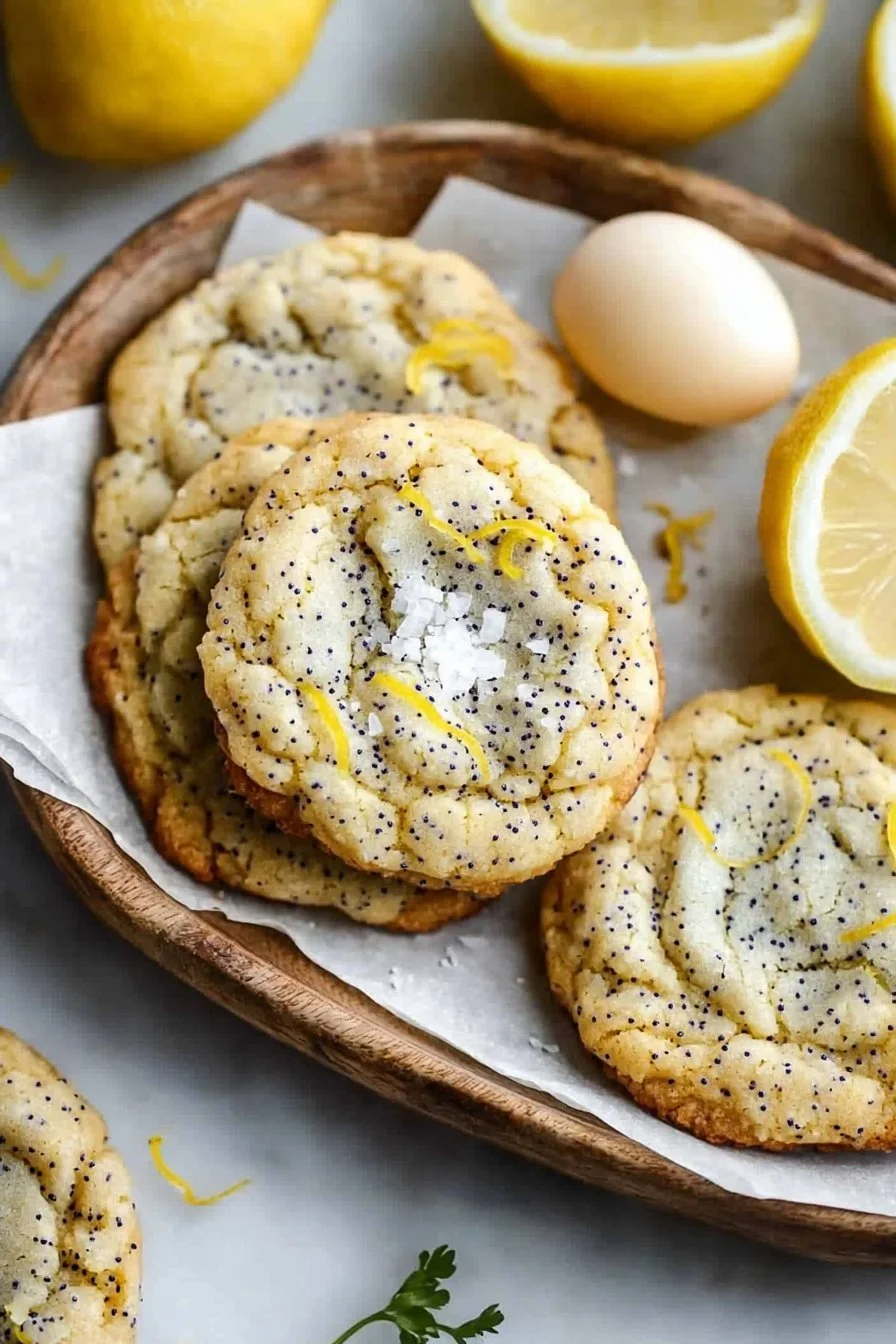 Delicious lemon poppy seed cookies displayed on a plate
