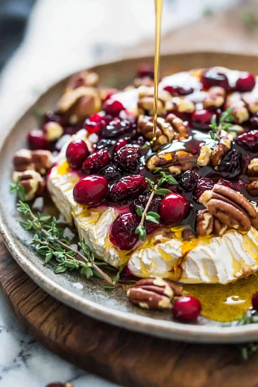 Melty Baked Brie with Cranberries & Pecans