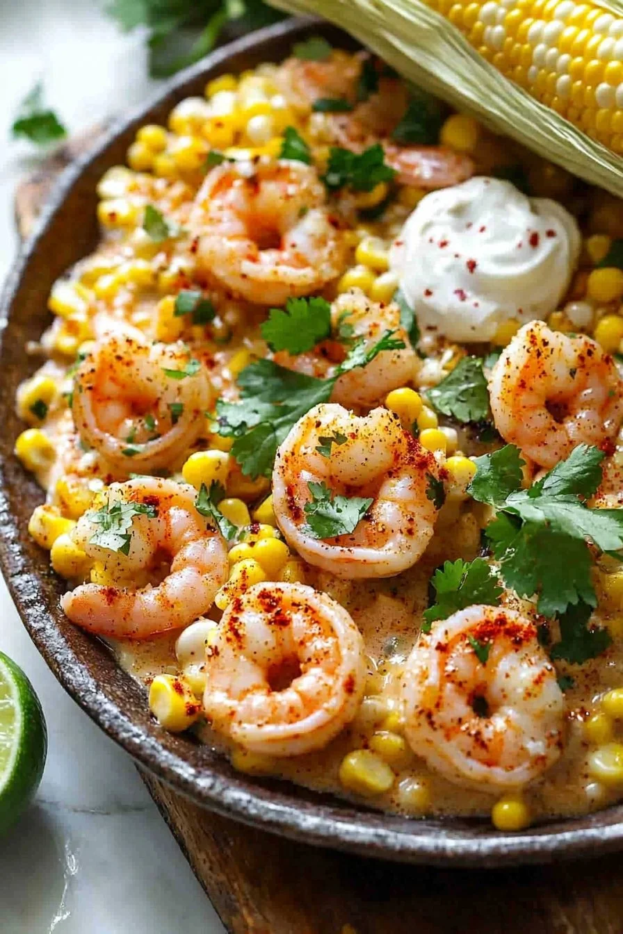 Mexican Street Corn and Shrimp