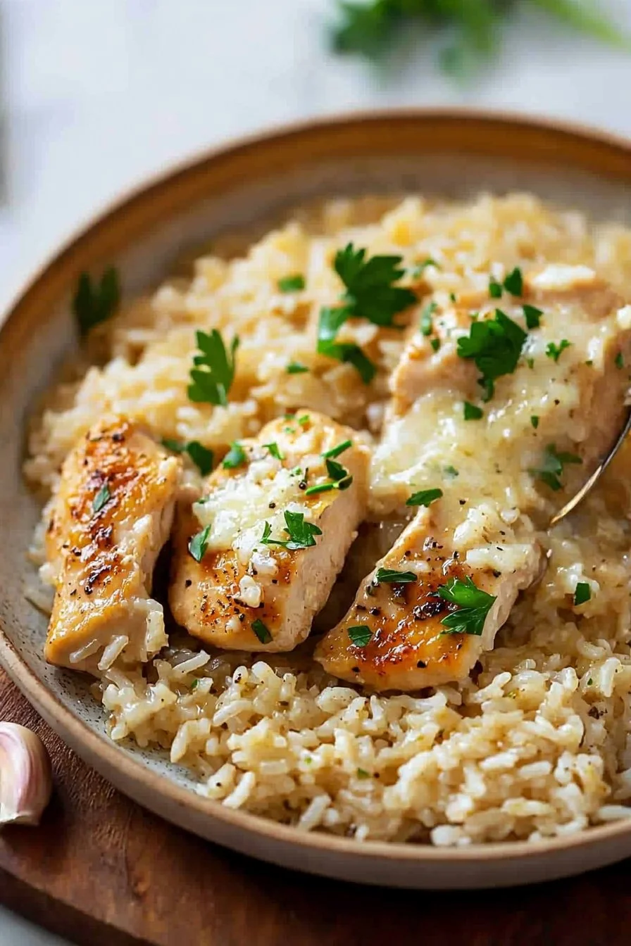 One-Pot Garlic Parmesan Chicken And Rice