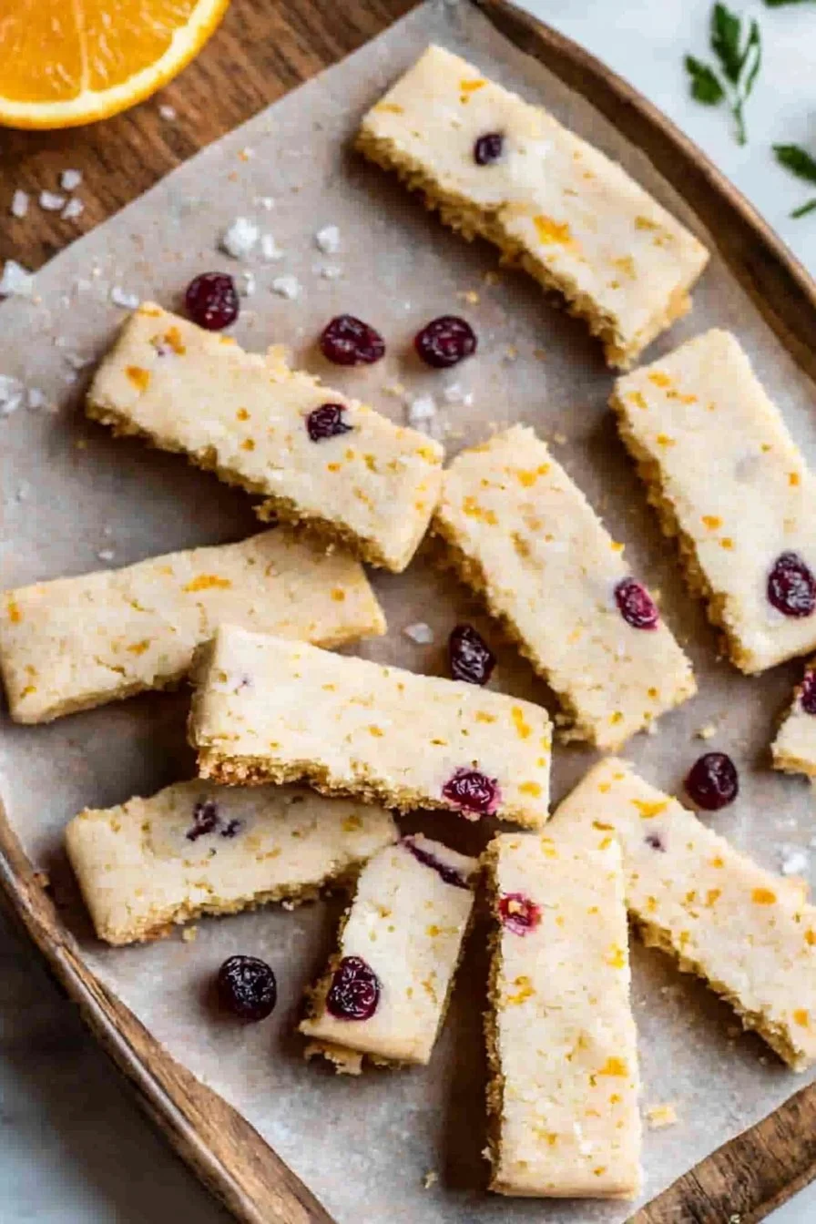 Orange Cranberry Shortbread Cookies