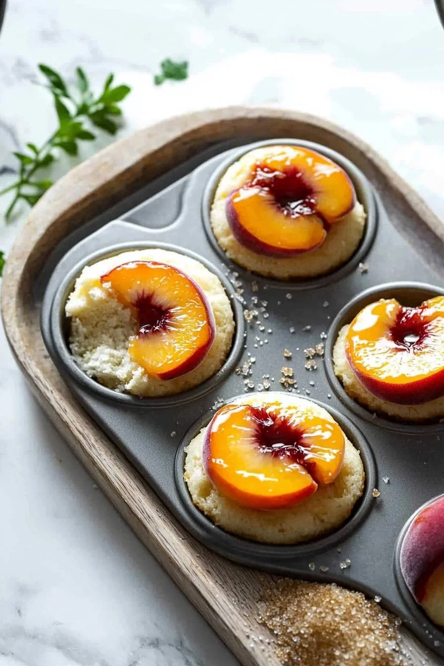 Peach Upside Down Mini Cakes (Cupcakes)