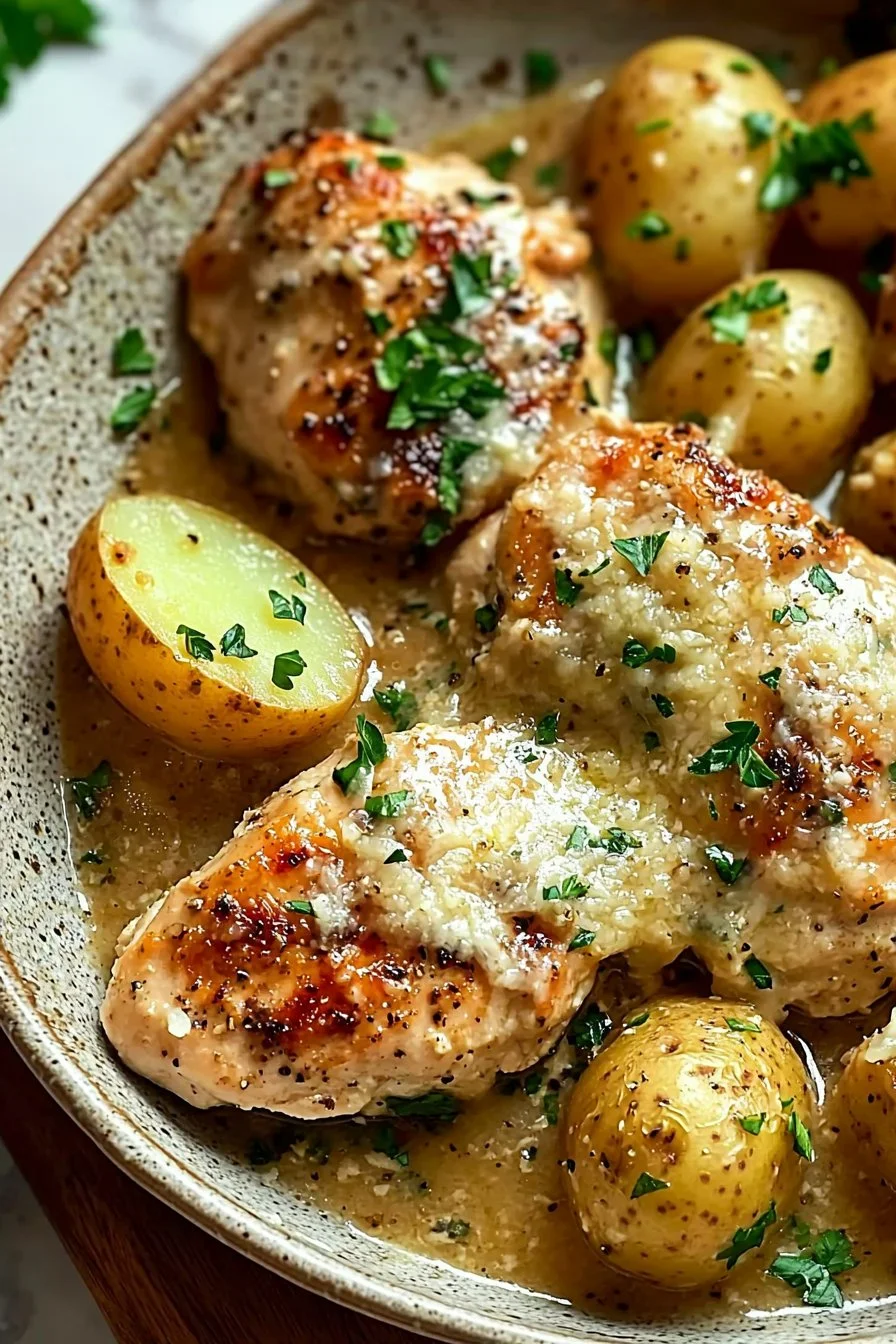 Perfect Crockpot Garlic Parmesan Chicken And Potatoes