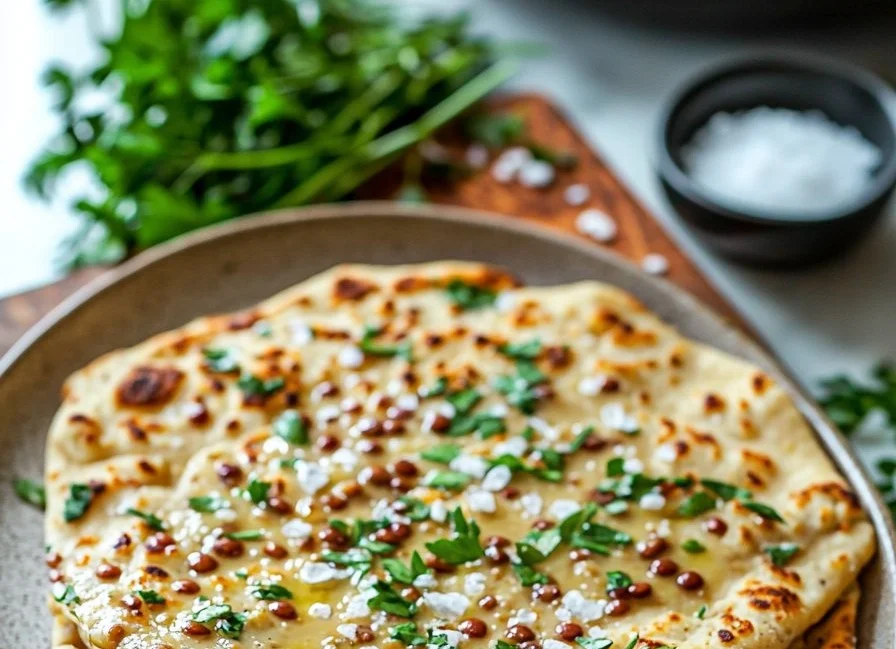 Homemade protein flatbread made with red lentils, perfect for healthy meals.