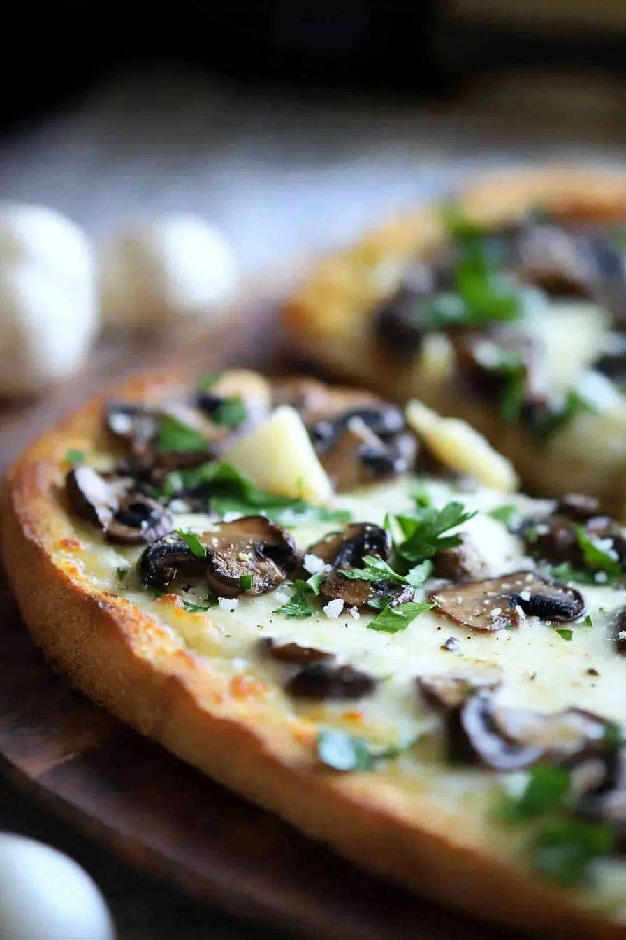 Roasted Garlic and Mushroom French Bread Pizza