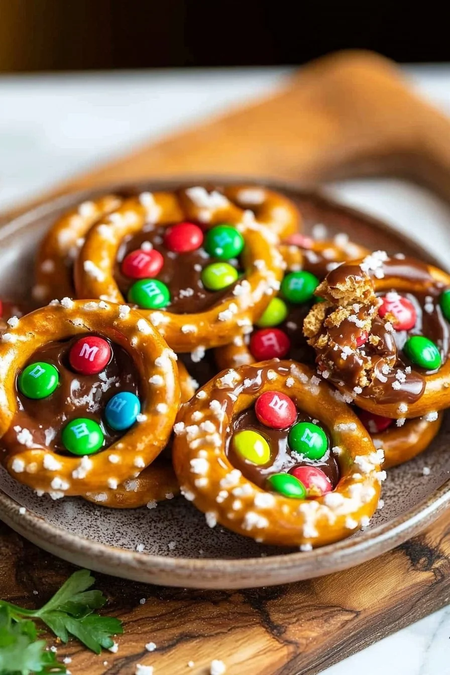 Rolo Pretzels with M&M Candies