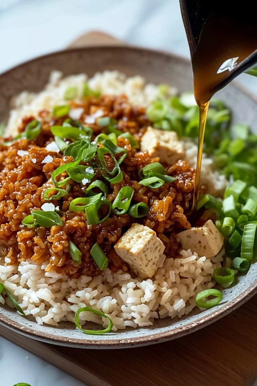 Shredded Tofu Spiced Rice Bowl