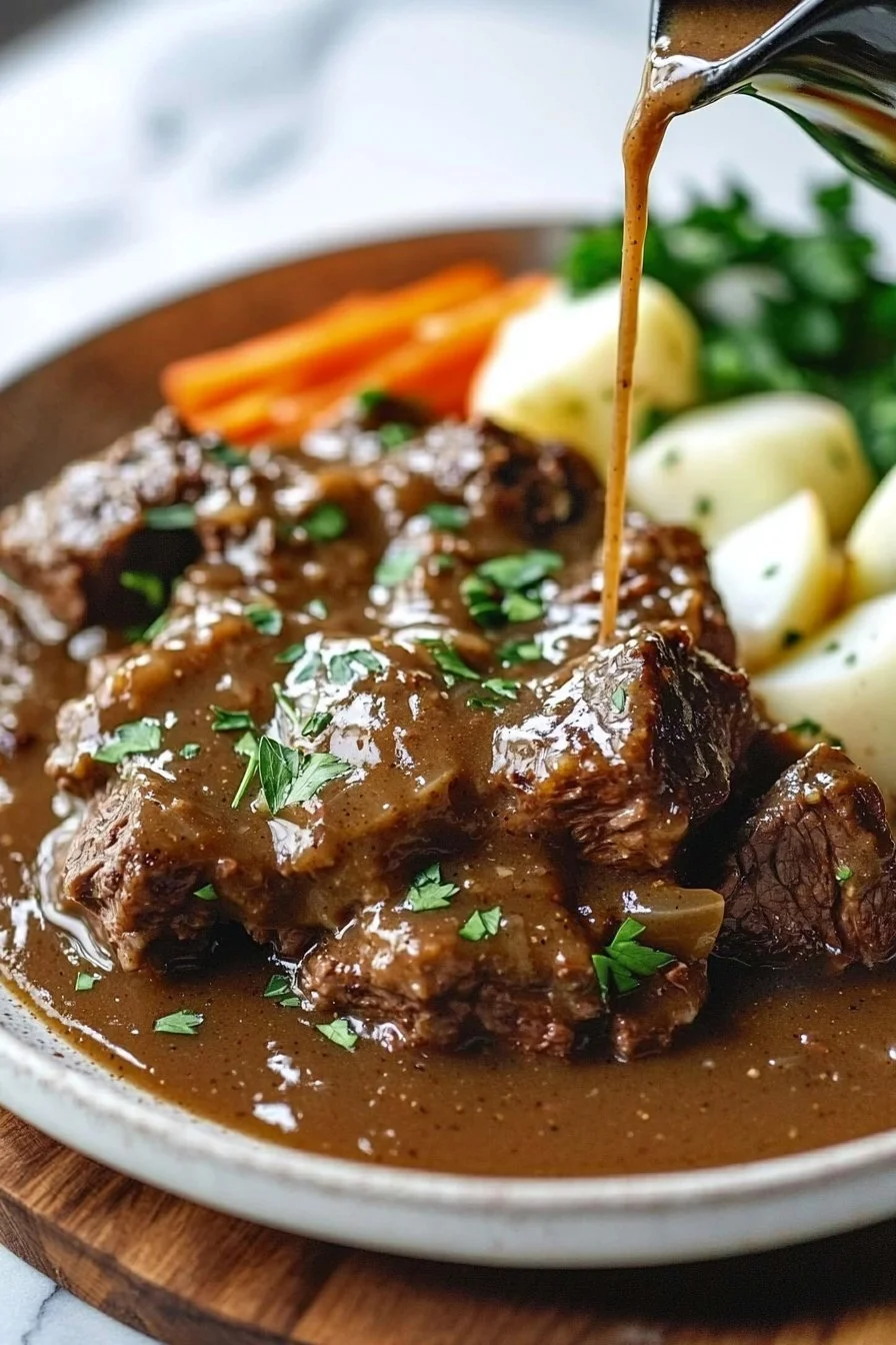 Slow Cooker Beef Tips and Gravy