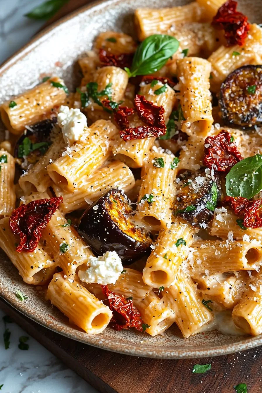 Sun-Dried Tomato Eggplant Ricotta Pasta
