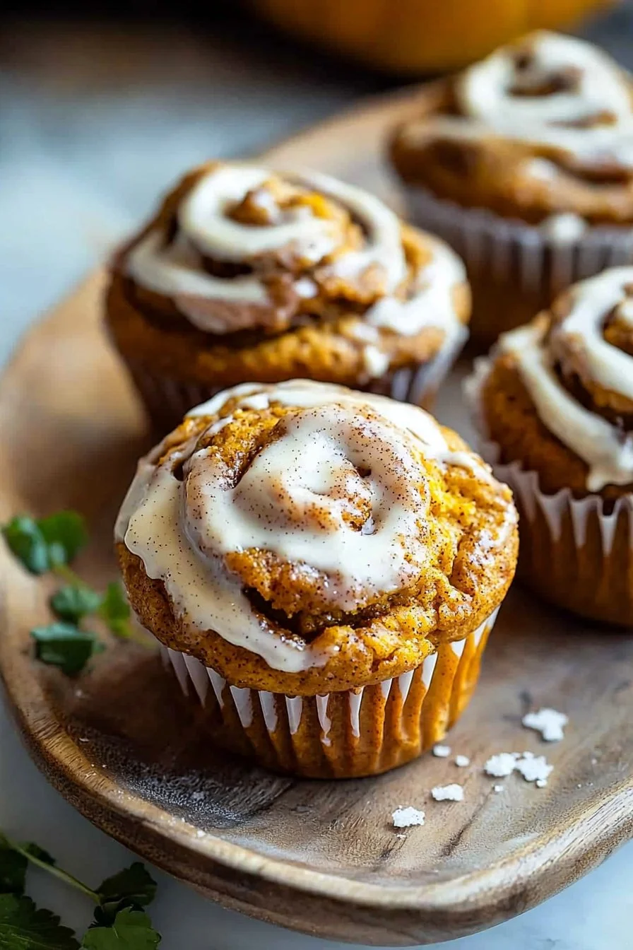 The Best Pumpkin Cinnamon Roll Muffins
