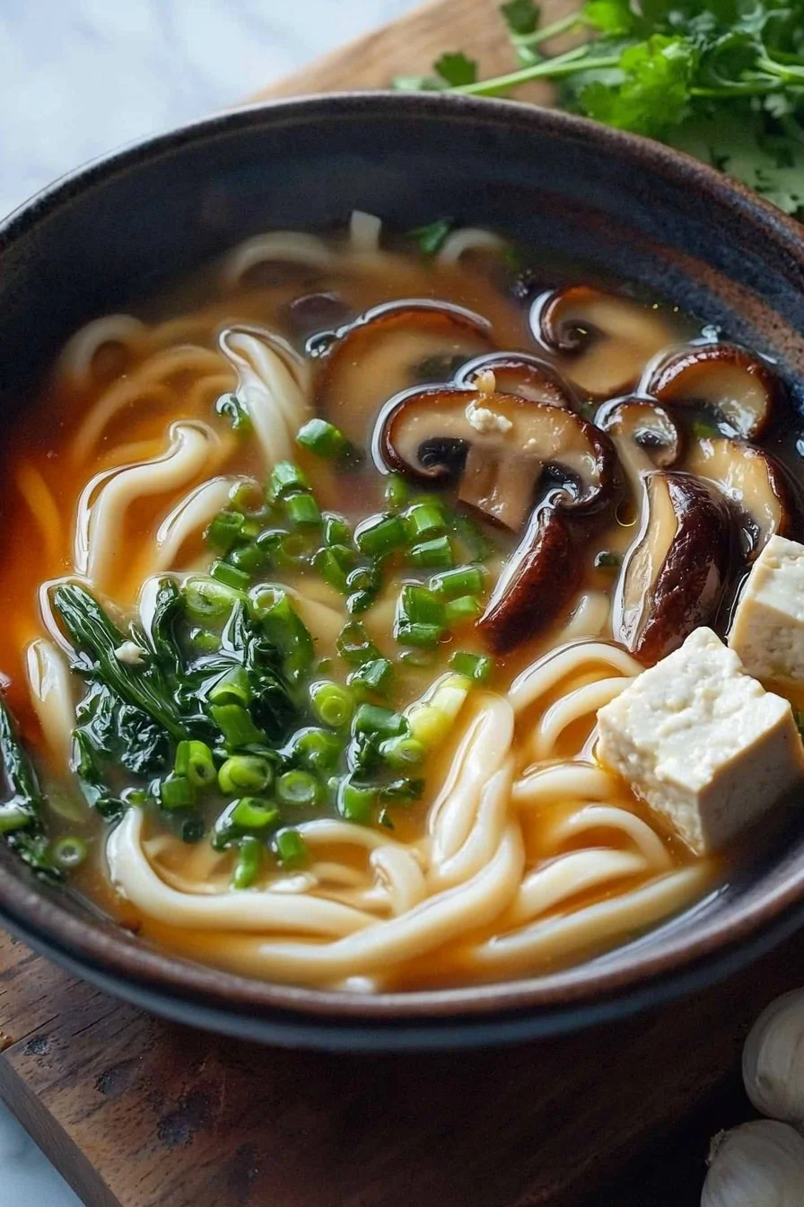 Vegan Miso Udon Noodle Soup