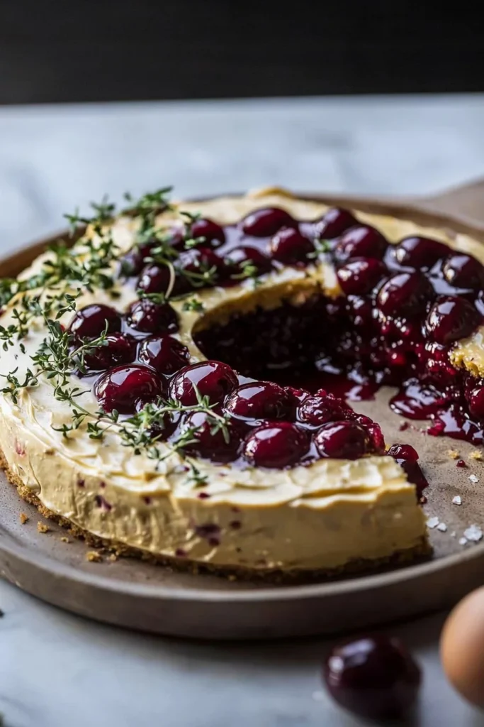 Delicious 4-ingredient cherry cake ready to be served