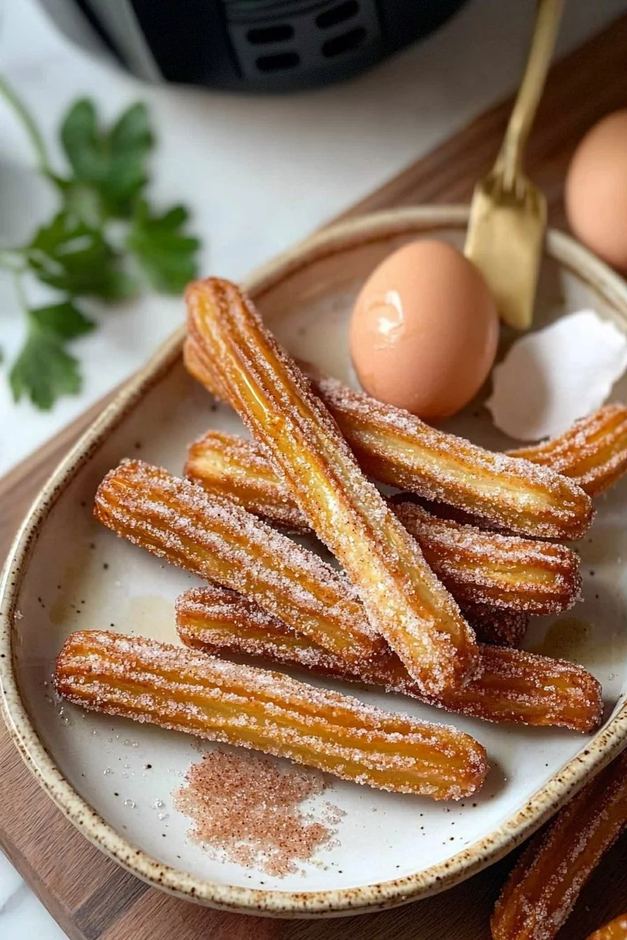 Air Fryer Light Churros with a crispy exterior and light texture
