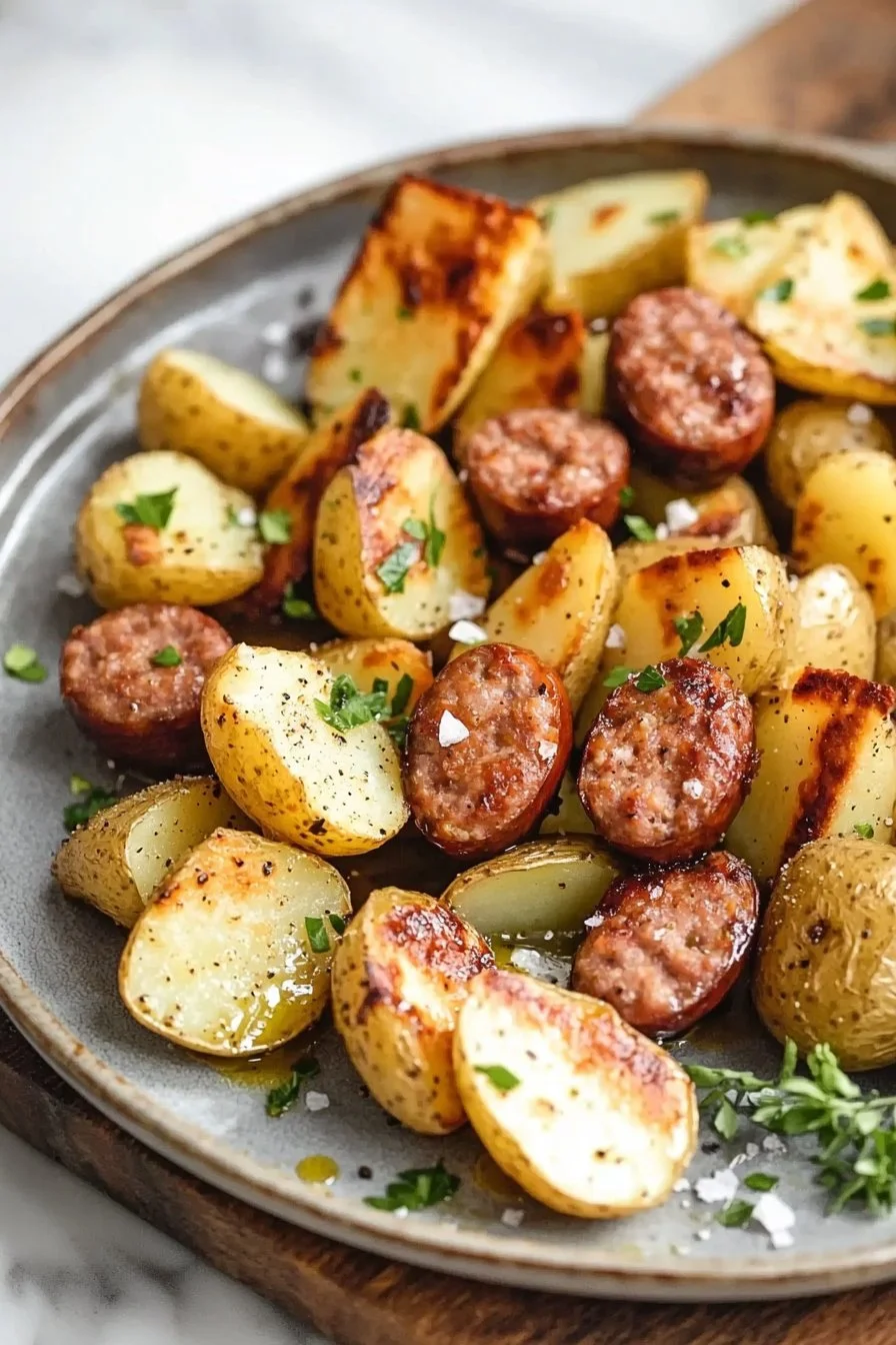 Air Fryer Potatoes and Chicken Sausage