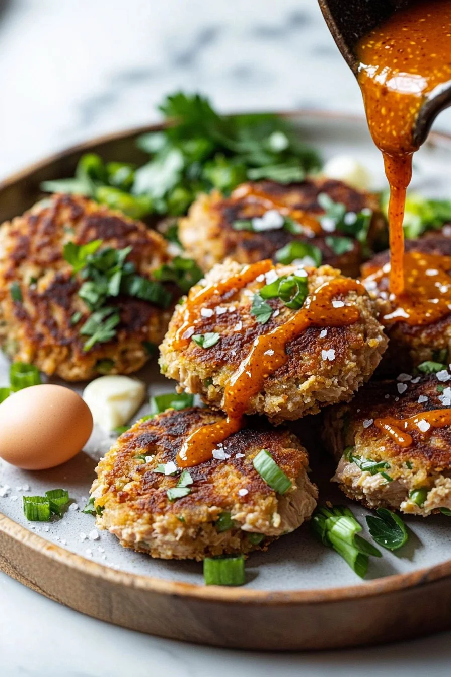 Asian Tuna Cakes with Spicy Sriracha Mayo