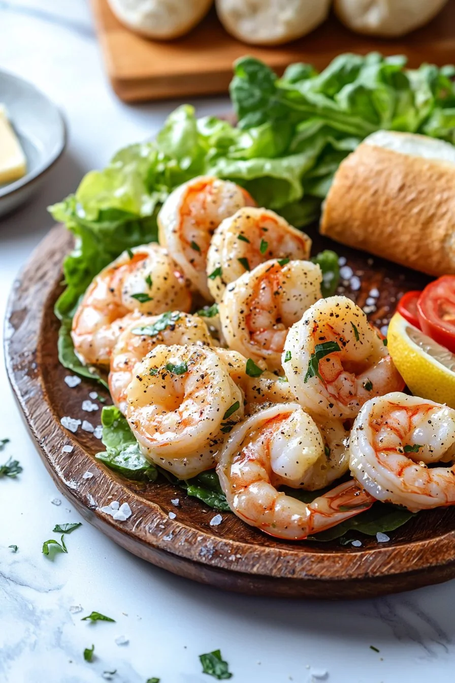 Butter shrimp rolls with fresh shrimp and a creamy butter sauce
