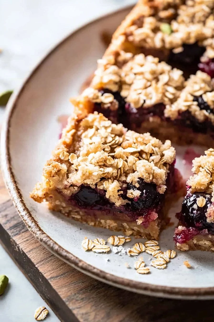 Cardamom Plum Crumble Bars
