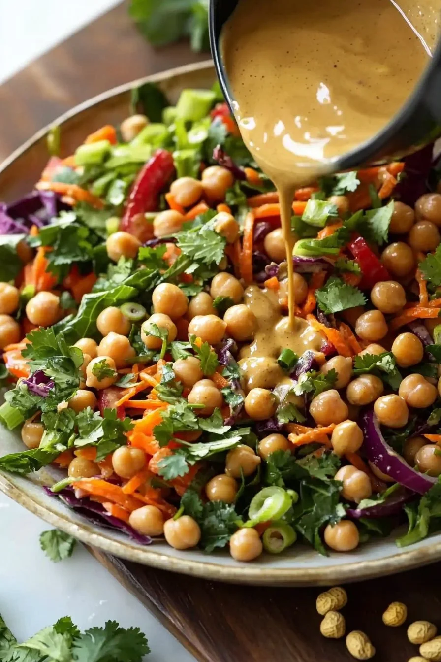 Chopped Thai Chickpea Salad with Curry Peanut Dressing