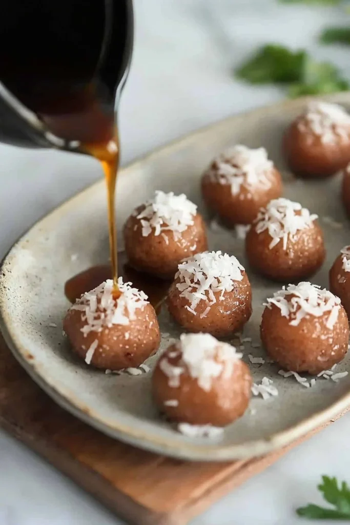 Healthy Coconut Bliss Bites made with natural ingredients