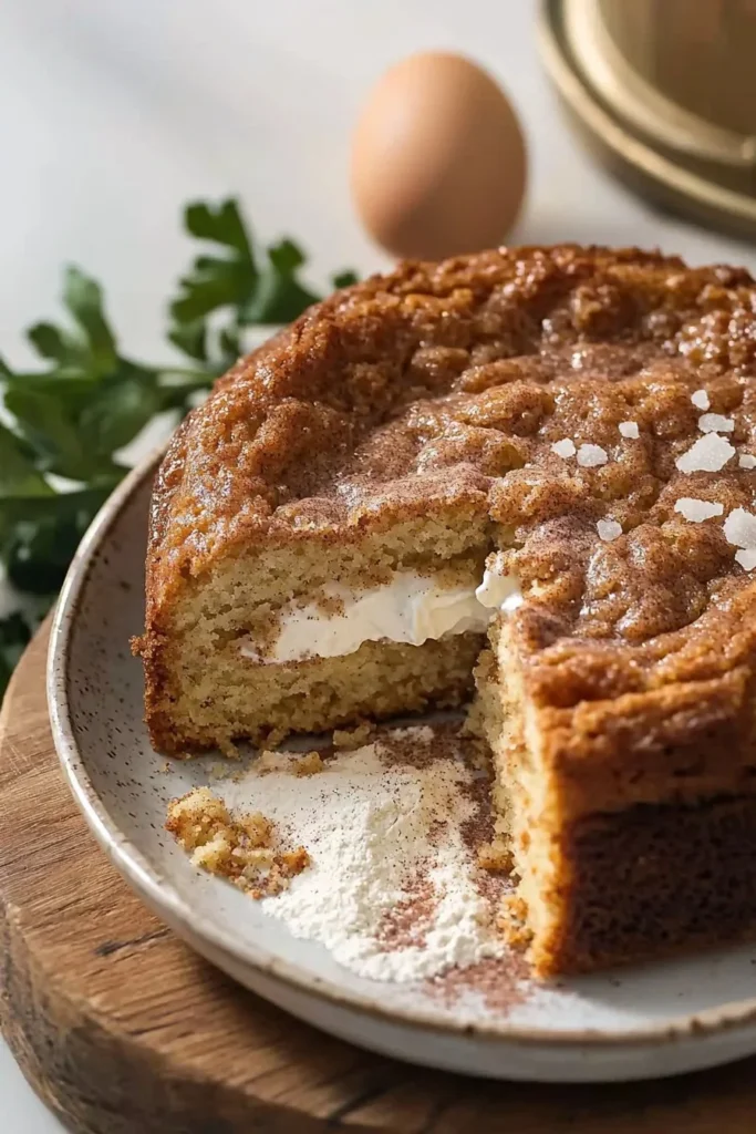 Delicious cinnamon coffee cake topped with a crumble and cinnamon glaze