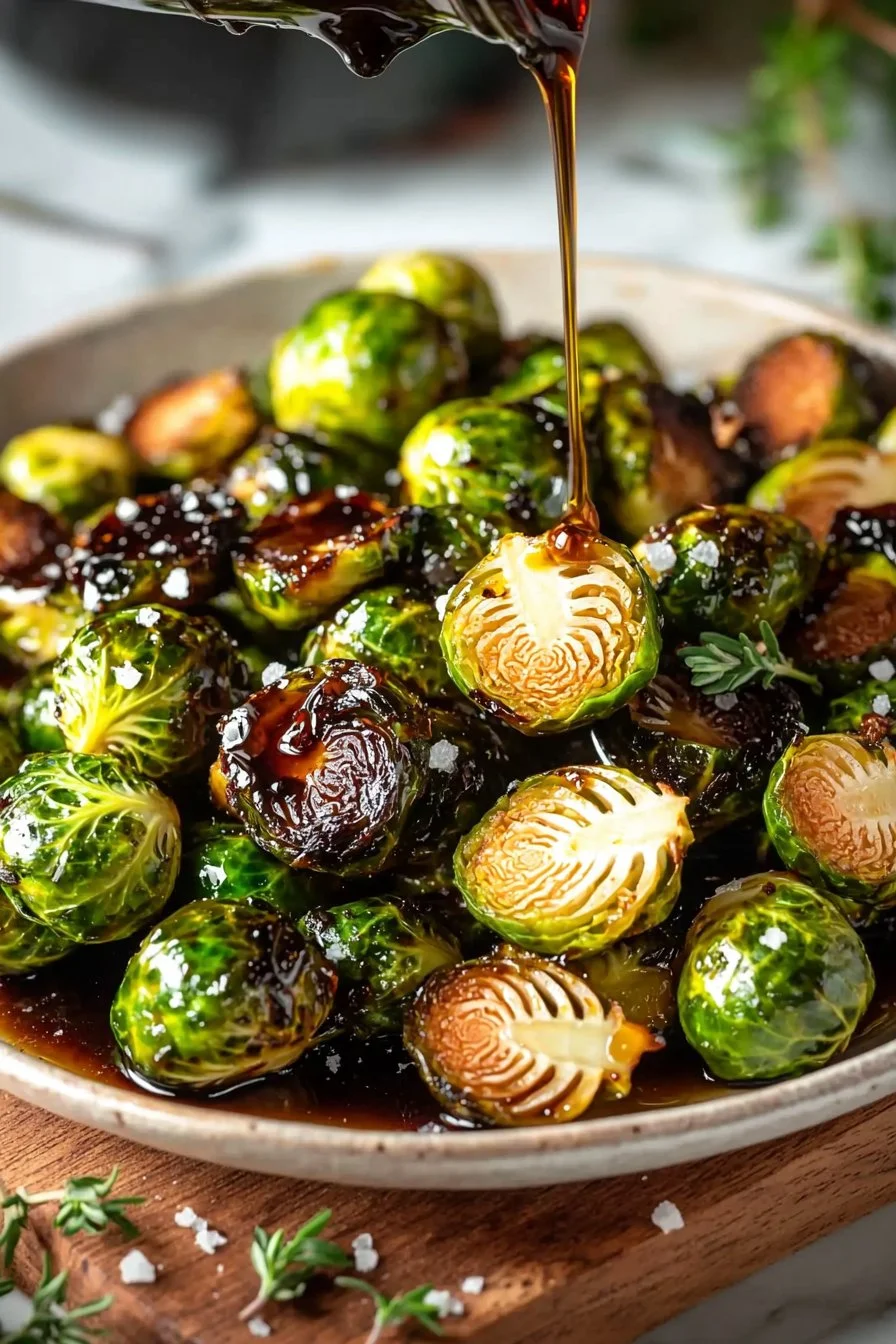Easy Crispy Honey Balsamic Brussels Sprouts
