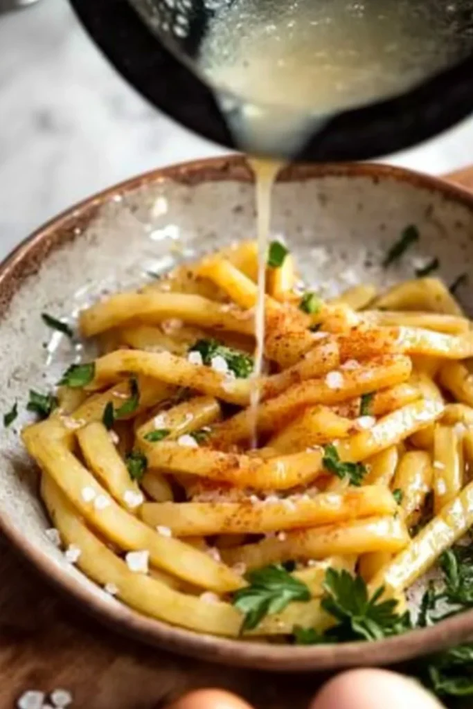 Easy potato noodles recipe with simple ingredients and quick preparation.