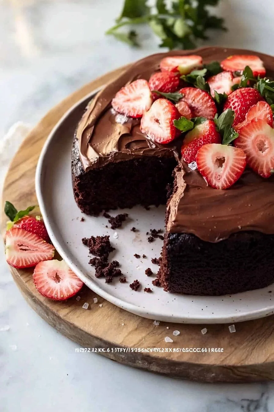 Easy Strawberry Chocolate Cake