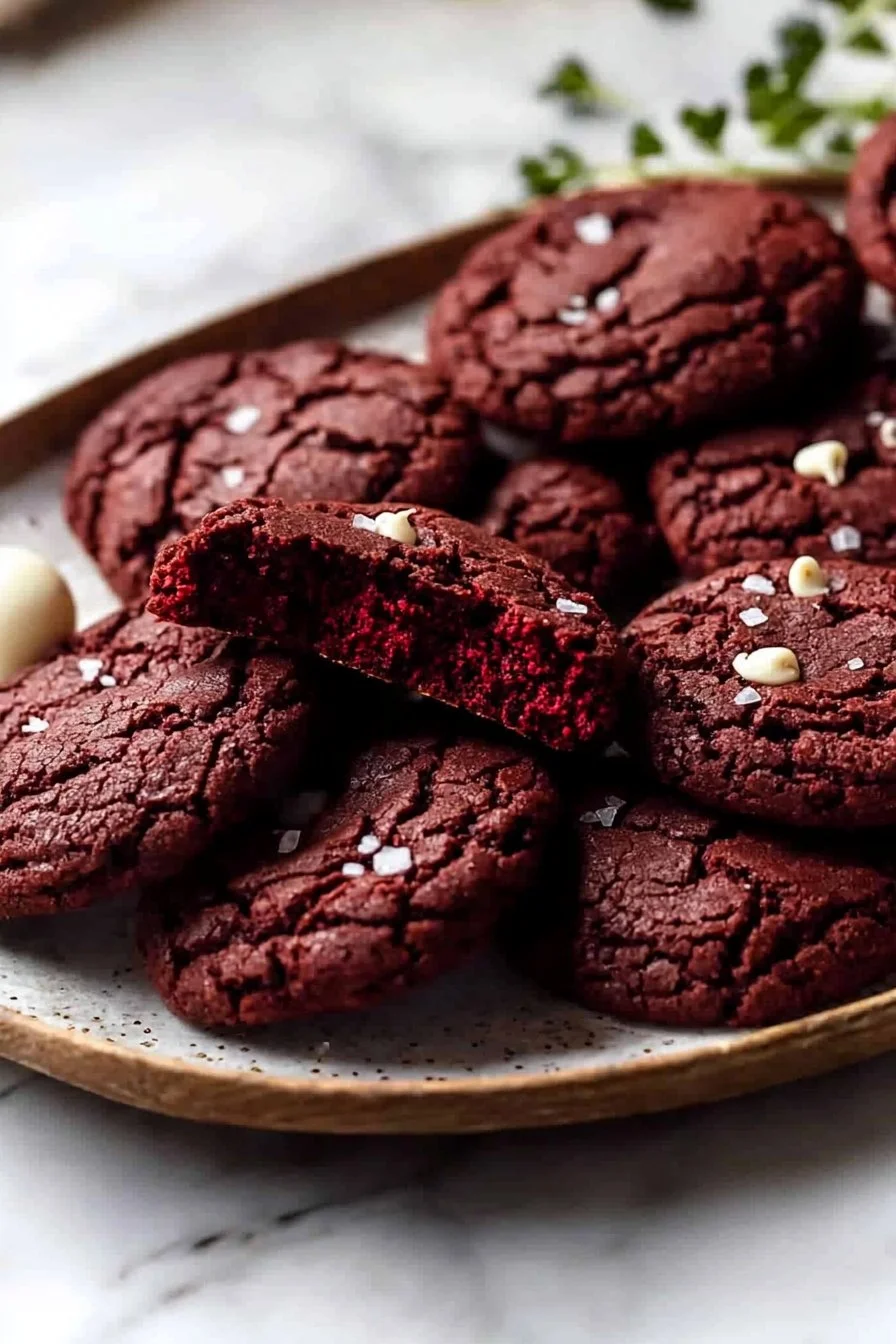 Fudgy Red Velvet Cookies