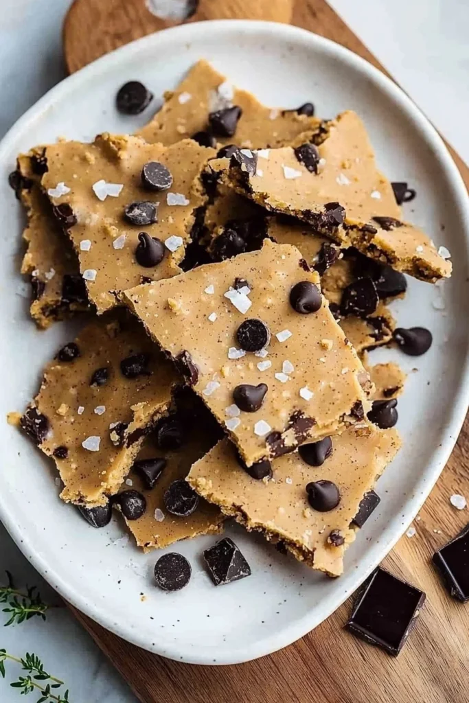 Healthy Cookie Dough Bark made with nutritious ingredients and cookie dough flavor