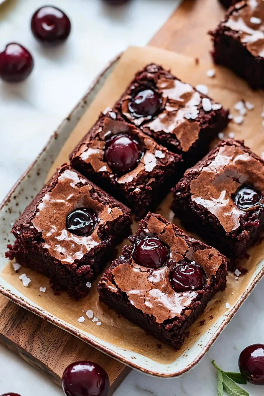 Homemade Roasted Cherry Brownies