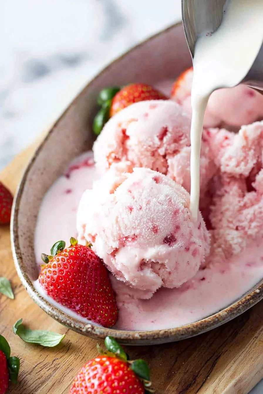 Homemade Strawberry Ice Cream