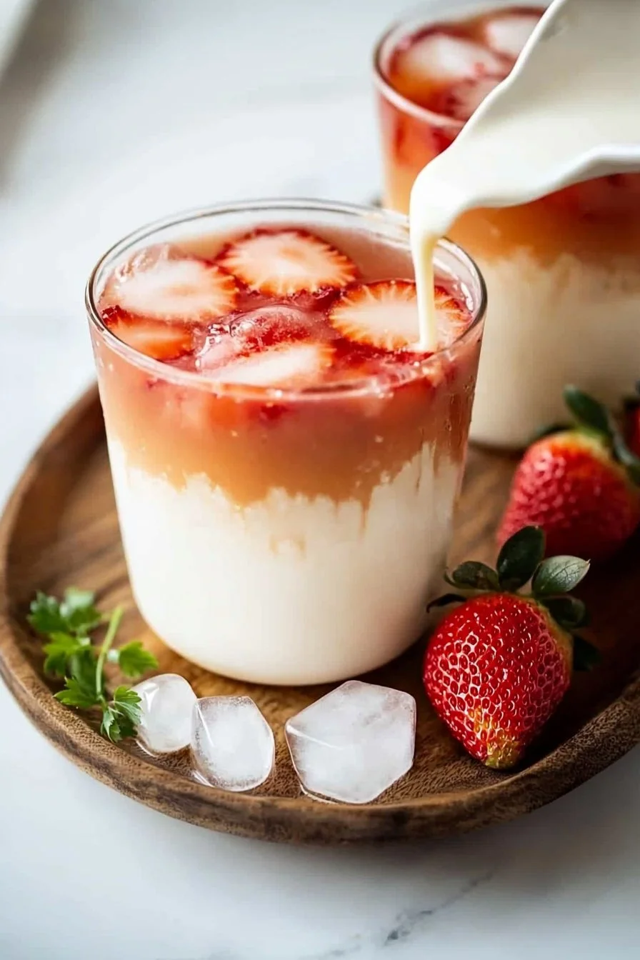 Iced Strawberry Jasmine Tea Latte