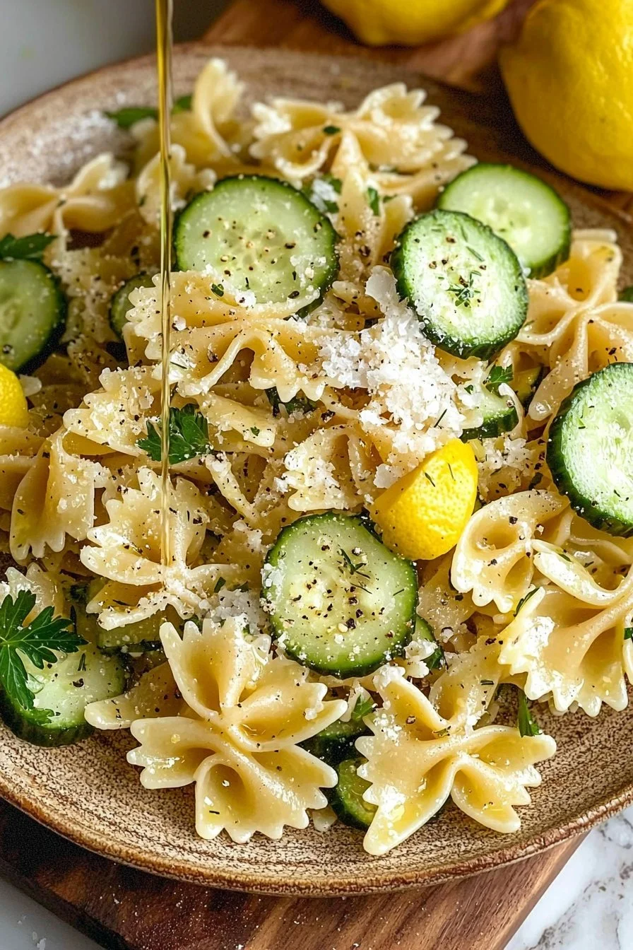 Lemon Cucumber Pasta Salad