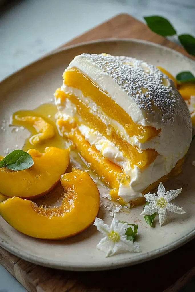 Mango Jasmine Chiffon dessert showcasing vibrant colors and fluffy texture.