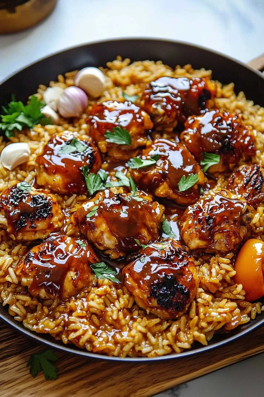 One-Pan Honey BBQ Chicken and Rice