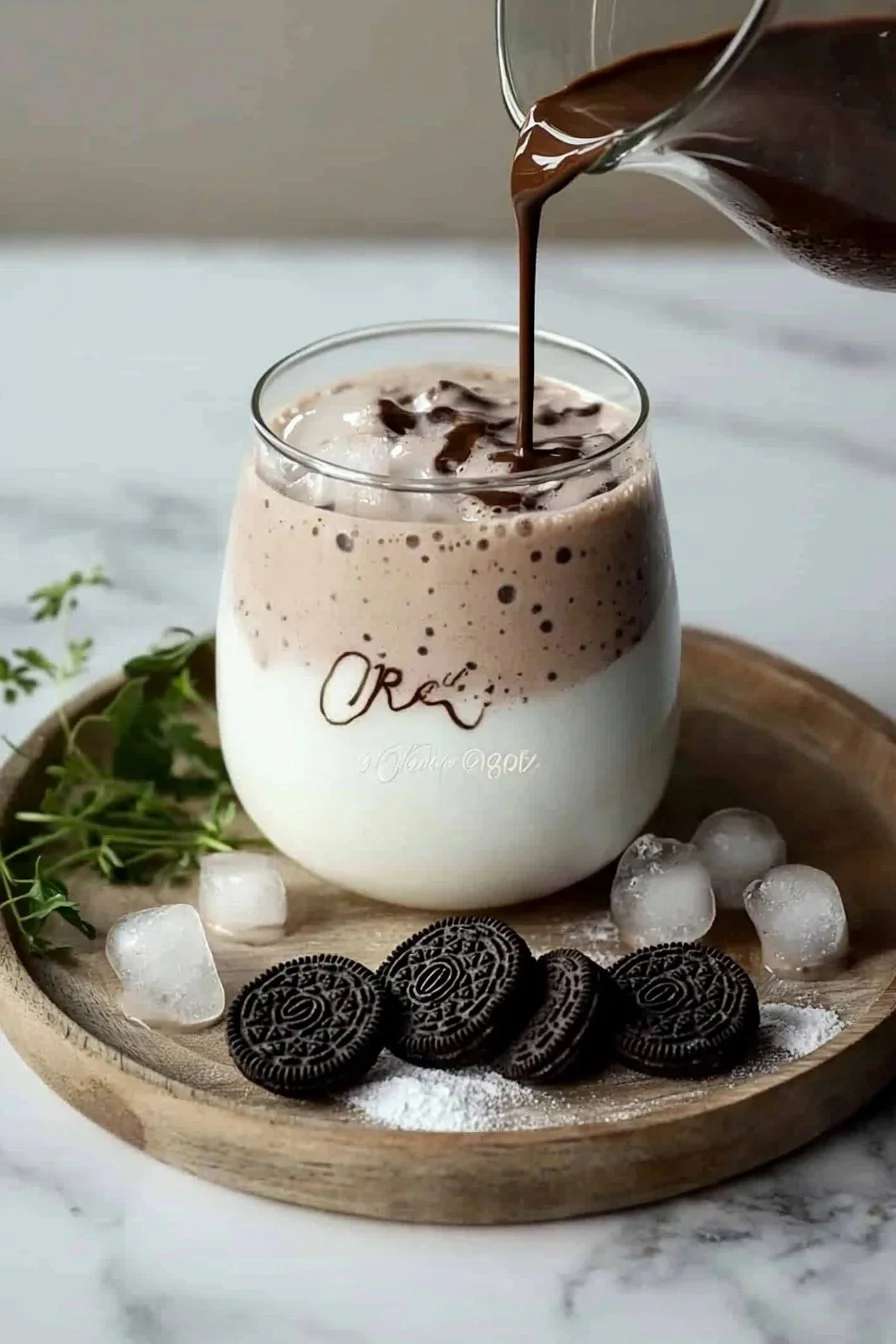 Oreo Milk Drink with Chocolate Cold Foam