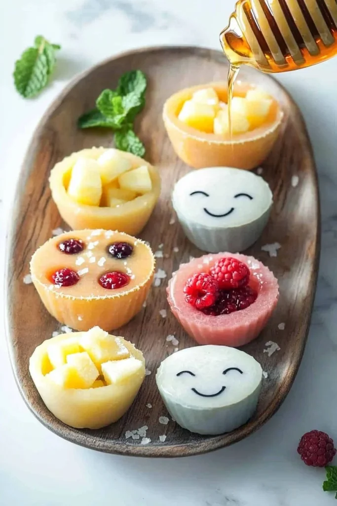 Colorful and refreshing fruit cups filled with assorted fruits for a healthy snack