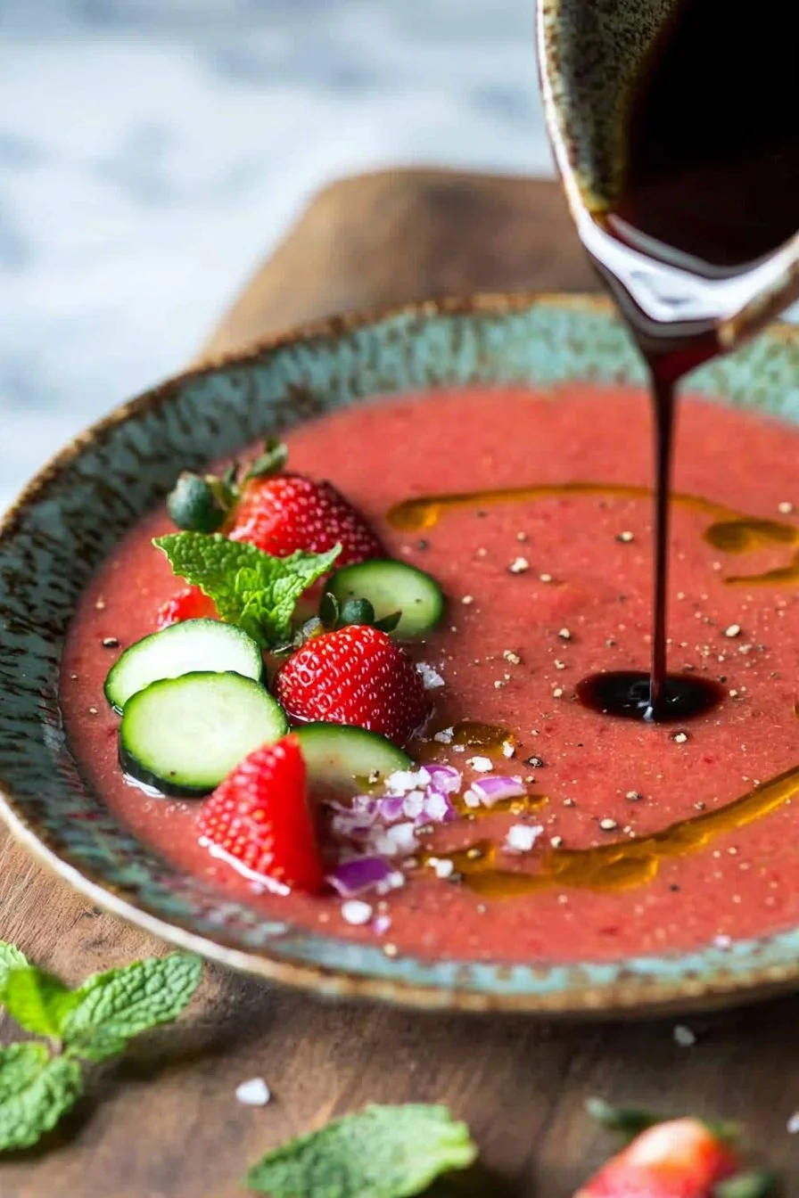 Refreshing Strawberry Gazpacho Soup