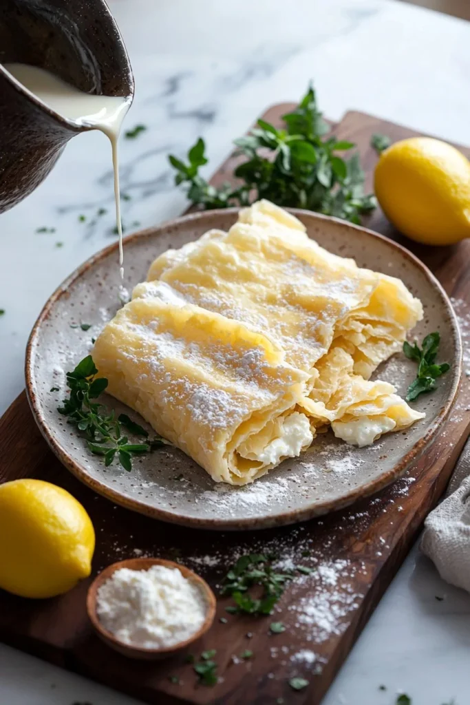 Delicious semolina pastry sfogliatella filled with ricotta and citrus zest