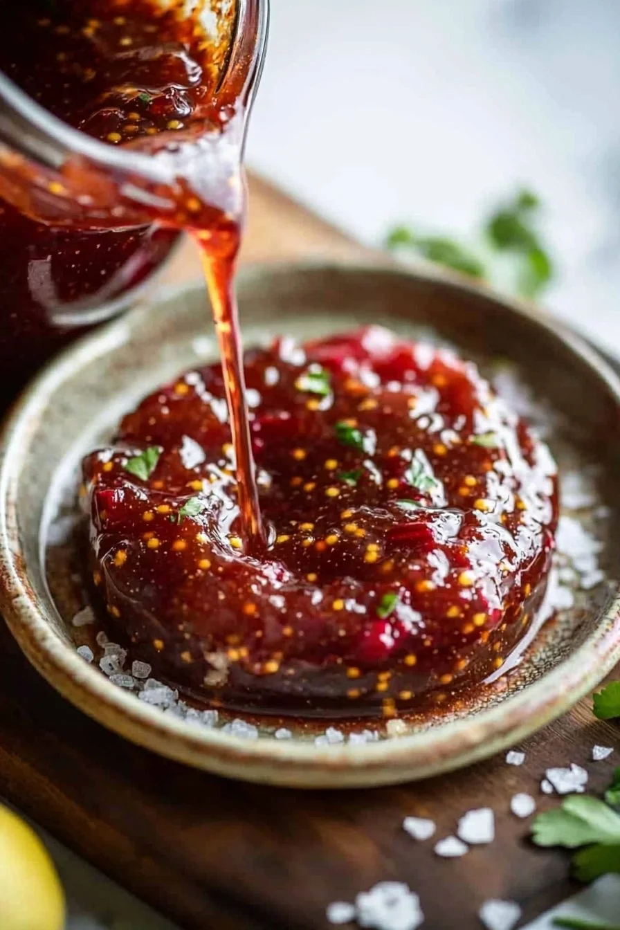 Delicious homemade slow cooker rhubarb chili jam jar