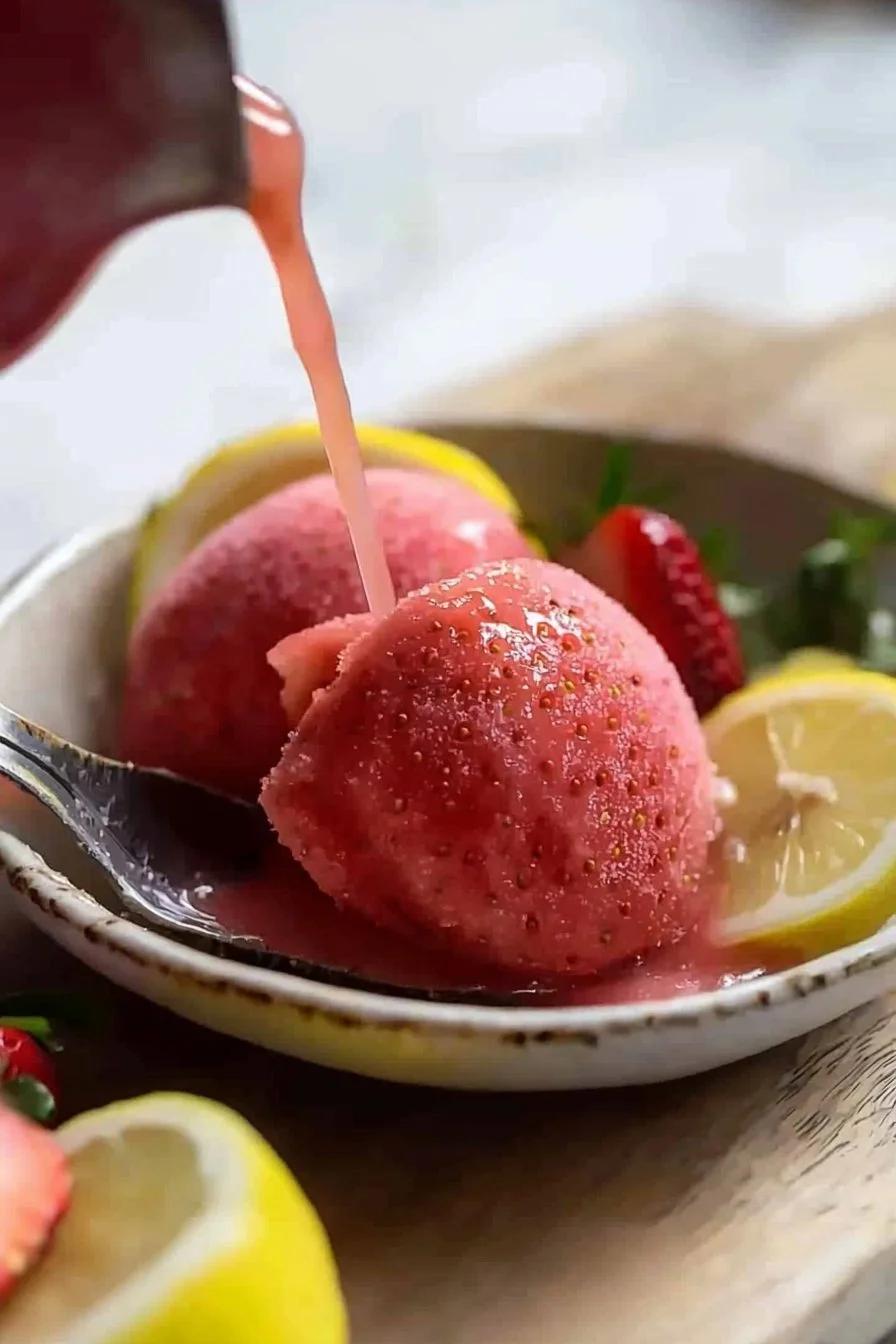 Strawberry Lemon Sorbet