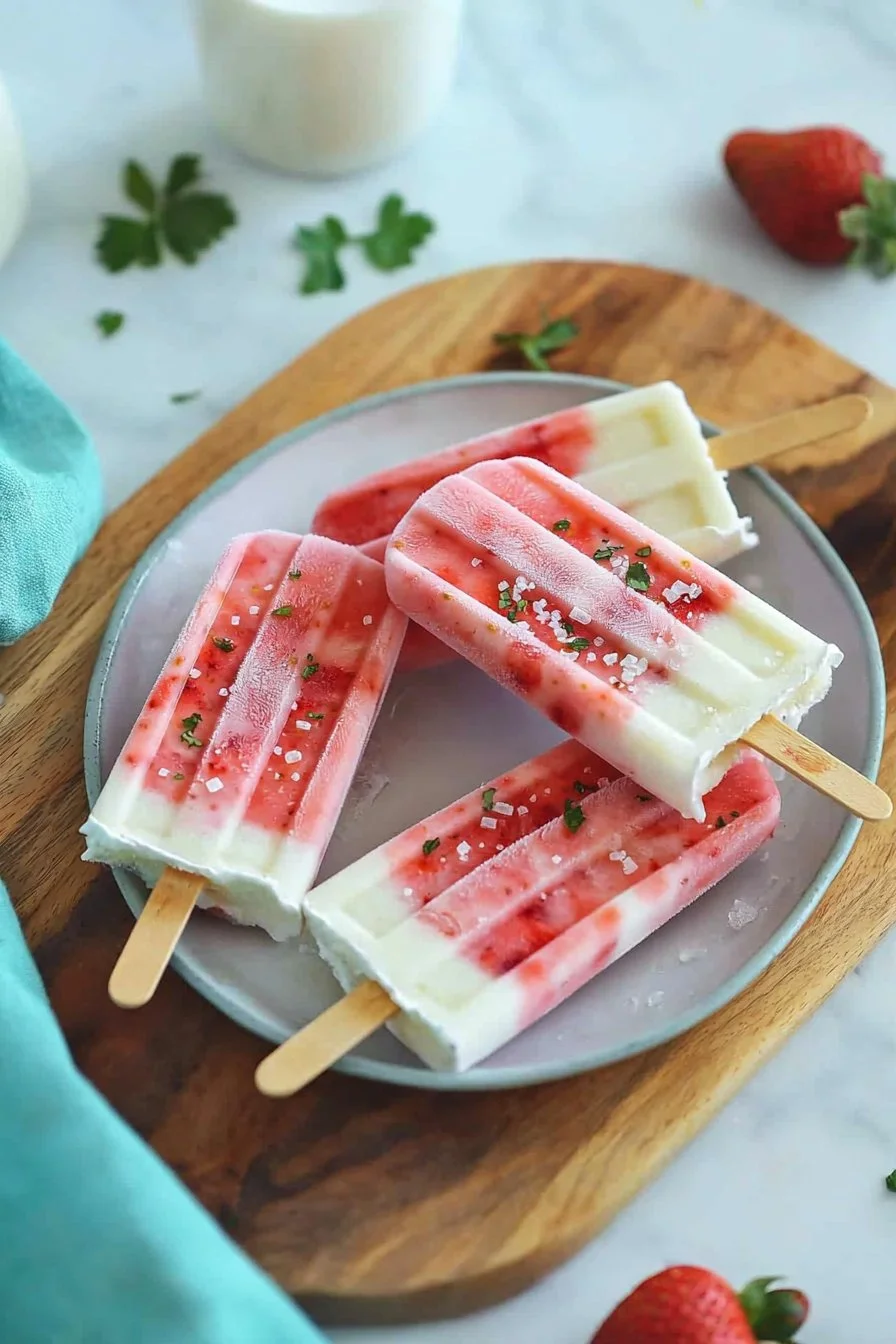 Strawberry Milk Ice Pops