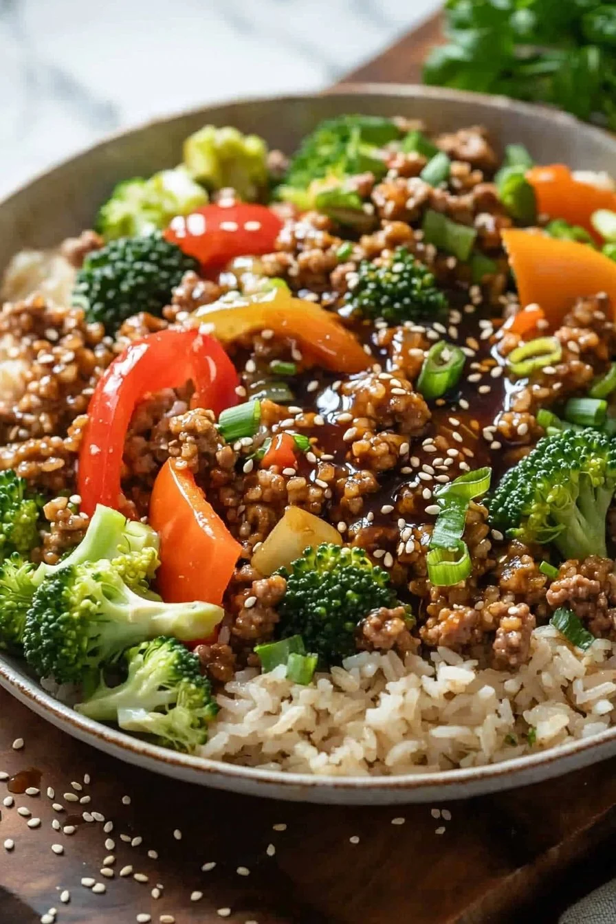 30 Minute Ground Turkey Teriyaki Rice Bowls