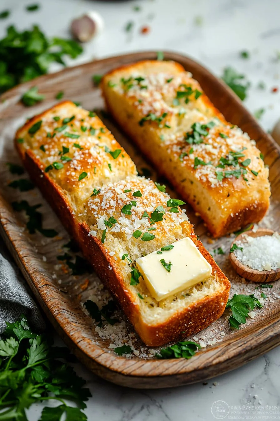Delicious air fryer garlic bread cooked to crispy perfection
