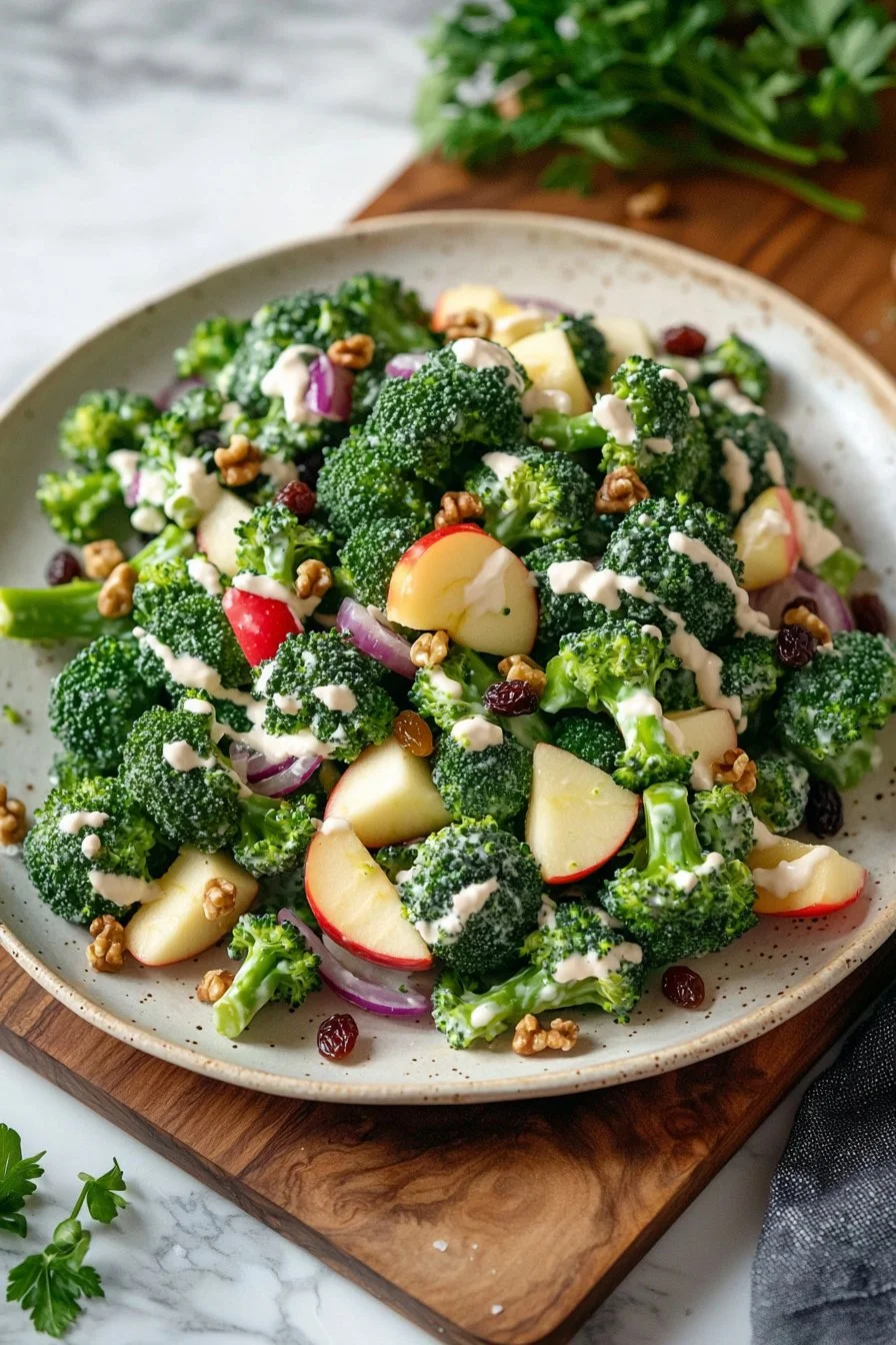 Fresh Apple Broccoli Salad with crisp apples and vibrant green broccoli