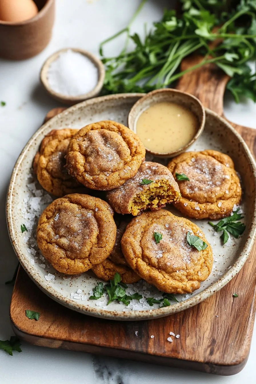 Brown Butter Pumpkin Snickerdoodle Cookies with cinnamon sugar topping